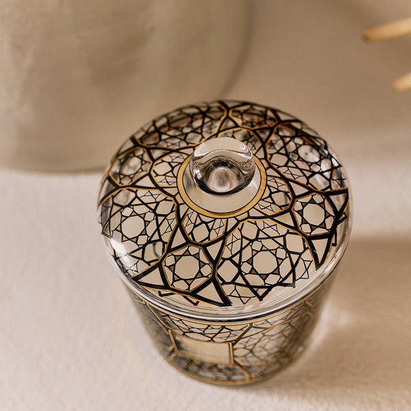 The Gift Box Arabian Nights Candle with Dome <br> Saffron, Oud, Incense <br> (H 10) cm