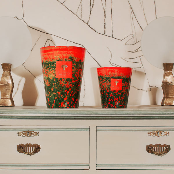 Arty Flowers Poppies Candle <br> Bergamot, Green Apple, Cedar <br> Limited Edition <br> (H 16) cm