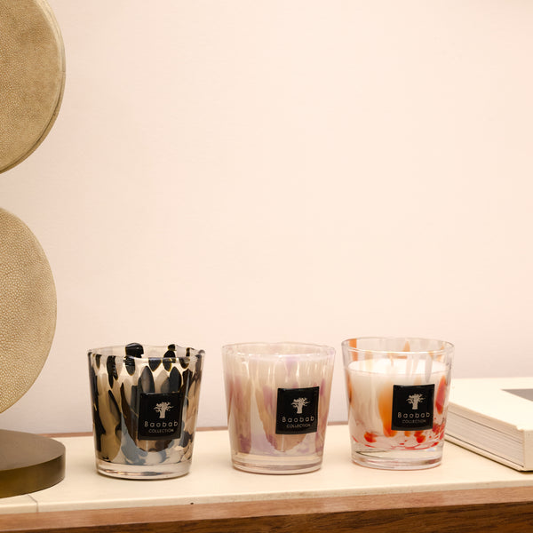 Pearls White Candle<br> Musk and Jasmine <br> (H 8) cm