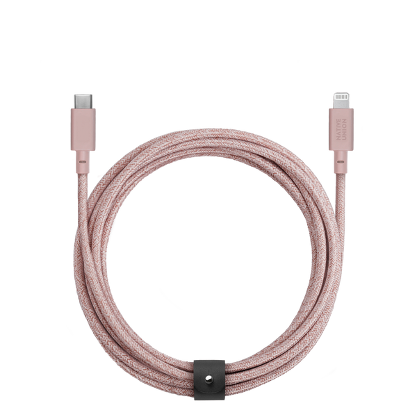 Belt Cable Rose <br> USB-C to Lightning <br> 3 m