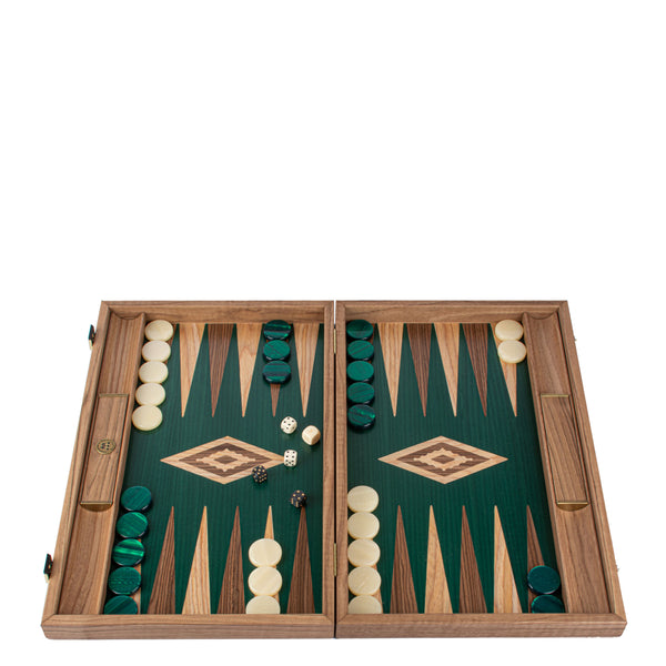 Green Walnut <br> Backgammon Set <br> (47 x 29) cm