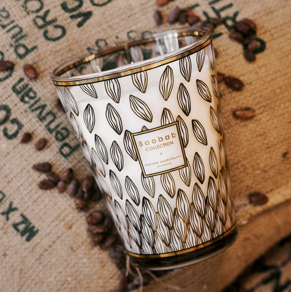 Pierre Marcolini Perou Candle <br> 
Lime, Jasmine, Vetiver
<br> Limited Edition
<br> (H 24) cm