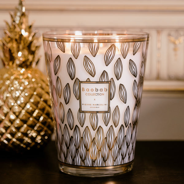 Pierre Marcolini Perou Candle <br> 
Lime, Jasmine, Vetiver
<br> Limited Edition
<br> (H 24) cm