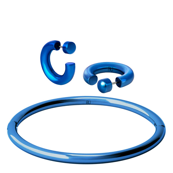 AN-O Bracelet & Earrings <br> Blue Ray <br> Set of 2