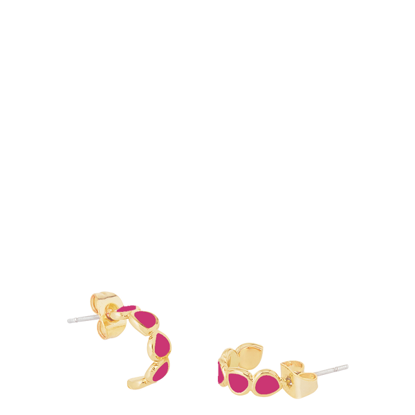 Lumi Mini Hoop Earrings <br> Cabaret Pink