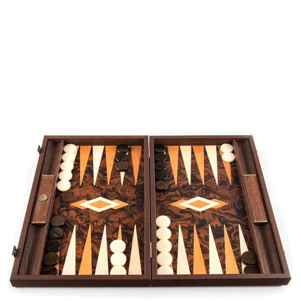 California Walnut Burl <br> Backgammon Set <br> (48 x 30) cm