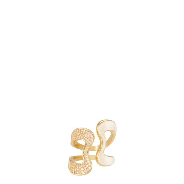 B Line Ring <br>
Light Gold / White Sand
