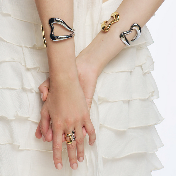 B Line Cuff <br>
Light Gold / Silver