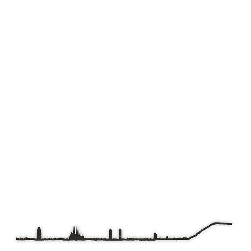 Barcelona Skyline <br> Black <br> 50 cm