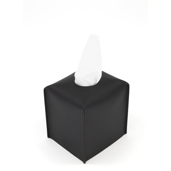 Soft Square Tissue Box <br> Black <br> (L 12.2 x W 10.7 x H 12.5) cm