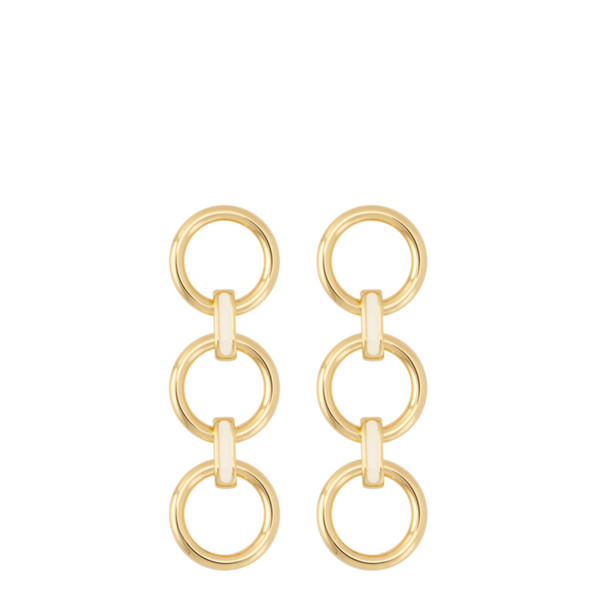 Eyelet Earrings <br>
White Sand