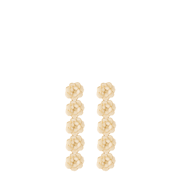 Peony Earrings <br>
White Sand