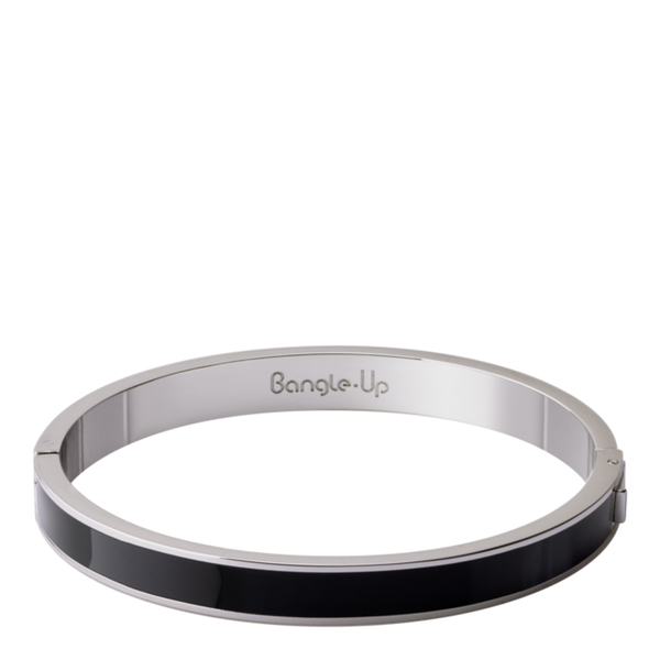 Bangle Bracelet<br>
Silver / Black<br>
(17-19) cm