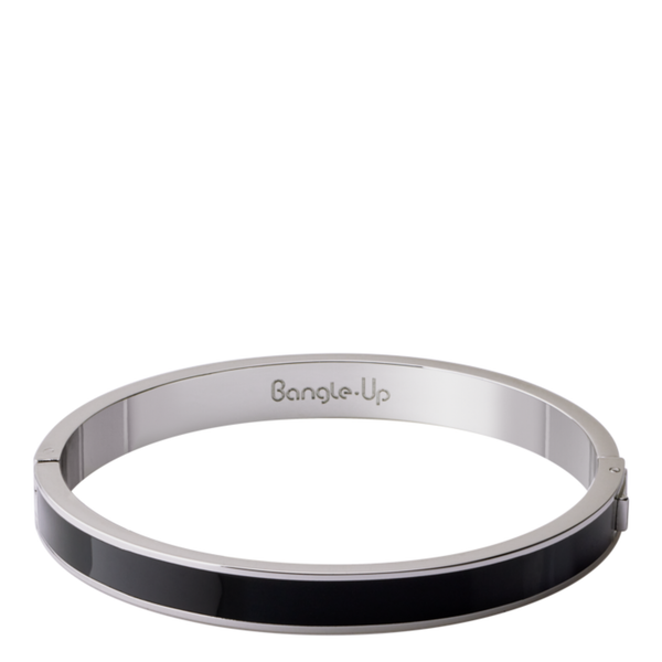 Bangle Bracelet<br>
Silver / Black<br>
(17-19) cm