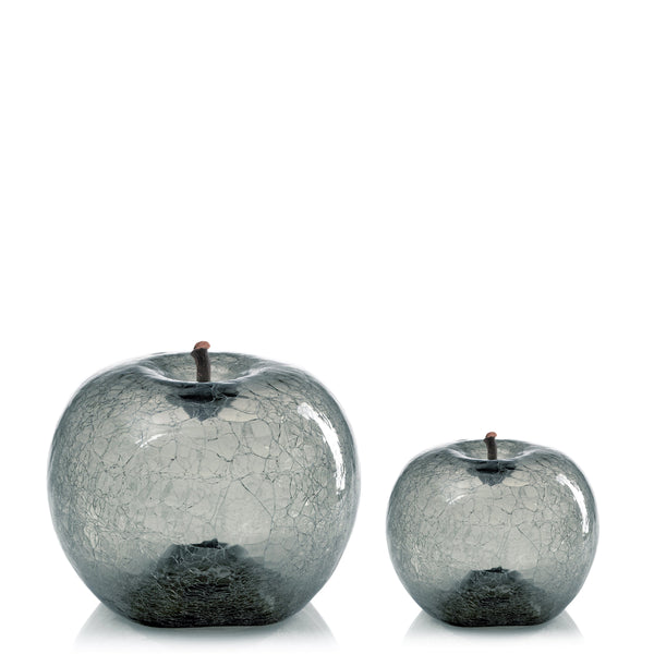 Bull & Stein Glass Apple Bundle <br> Set of 2 Crackled Glass Transparences Apple