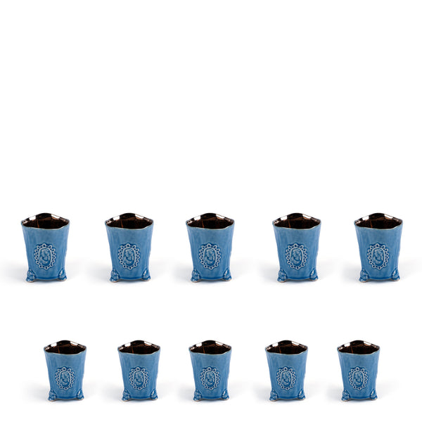 Motif Candle Holder & Vase in Blue <br> Set of 10