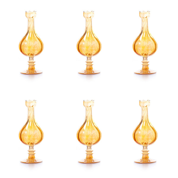 Amber Spherical Vases <br> Set of 6