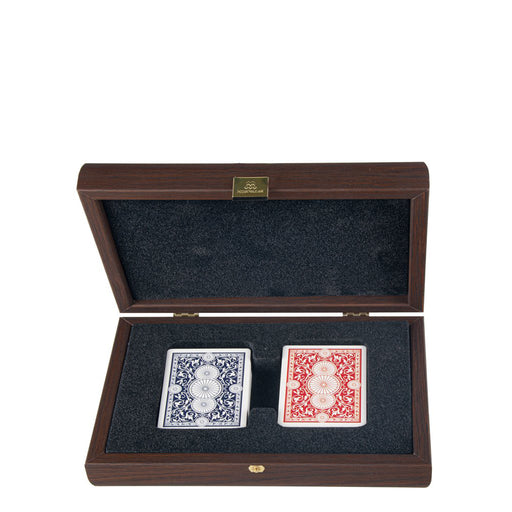 Playing Cards <br> Brown Ostrich Genuine Leather Case <br>  (24 x 16) cm