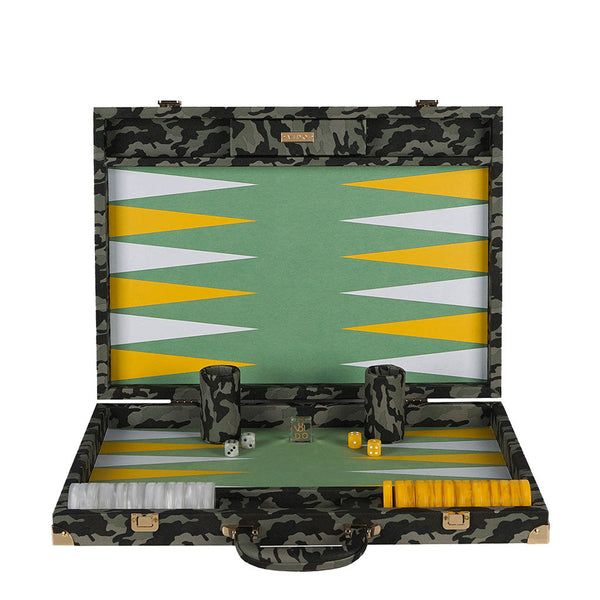 Camouflage <br> Backgammon Set with Handle <br> (L 52 x W 36) cm