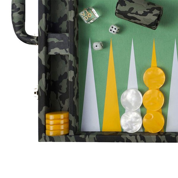 Camouflage <br> Backgammon Set with Handle <br> (L 52 x W 36) cm