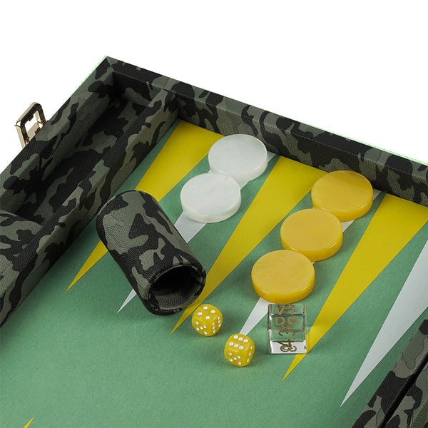 Camouflage <br> Backgammon Set with Handle <br> (L 52 x W 36) cm