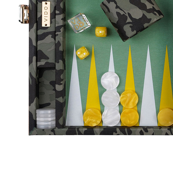 Camouflage <br> Backgammon Set <br> (L 38 x W 24.5) cm