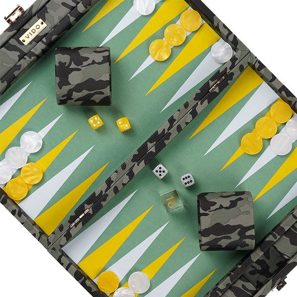 Camouflage <br> Backgammon Set <br> (L 38 x W 24.5) cm