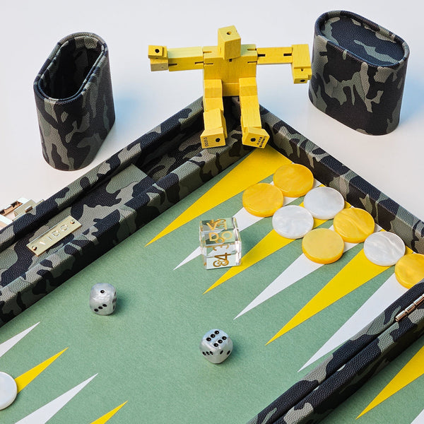 Camouflage <br> Backgammon Set <br> (L 38 x W 24.5) cm