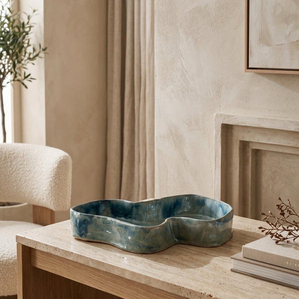 Ceramic Bowl <br> (L 33 x W 24 x H 5) cm