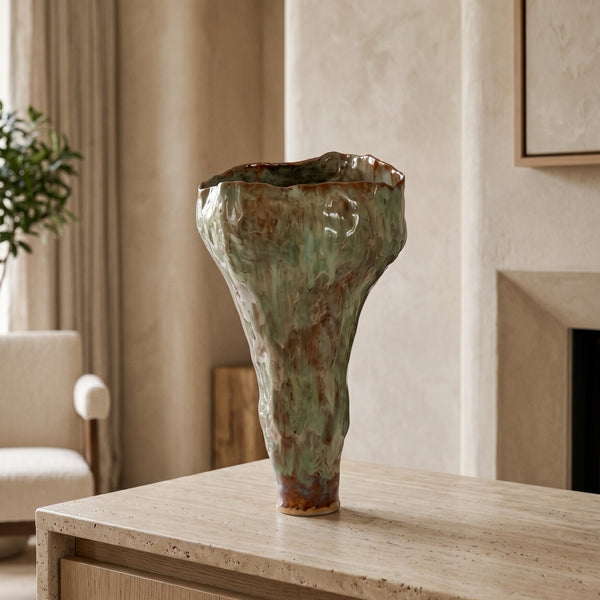 Ceramic Vase <br> (L 27 x W 22 x H 44) cm