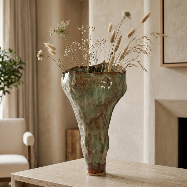 Ceramic Vase <br> (L 27 x W 22 x H 44) cm