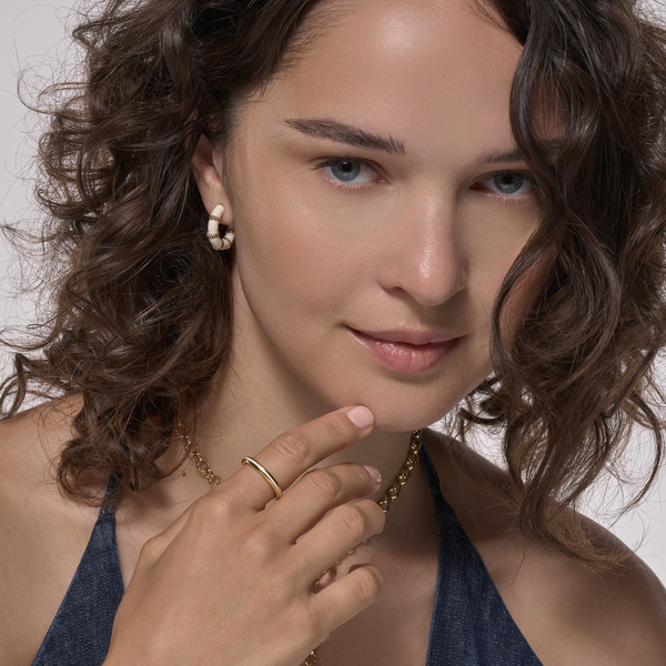 Eole Mini Hoop Earrings<br> White Sand