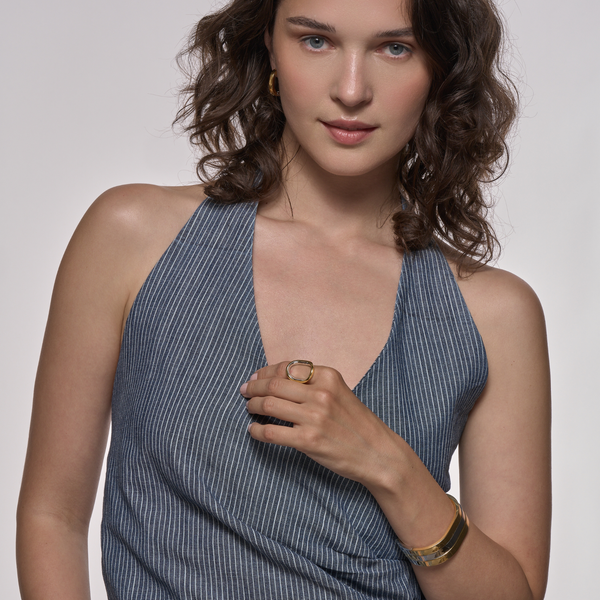 Saturn Bangle Bracelet<br>Light Gold / Silver<br>(14-16) cm