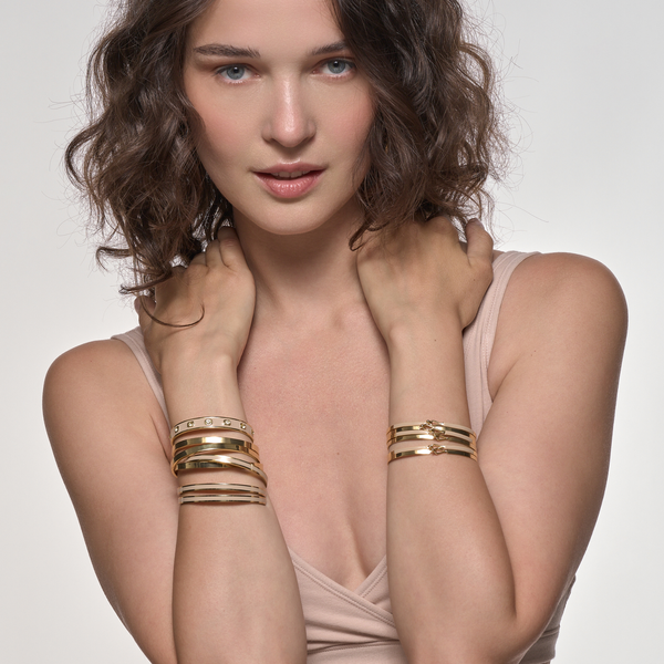 Gem Bangle Cuff<br> Beige Mastic