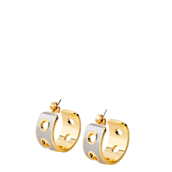 Eyelet Hoop Earrings <br>
Gold / Silver