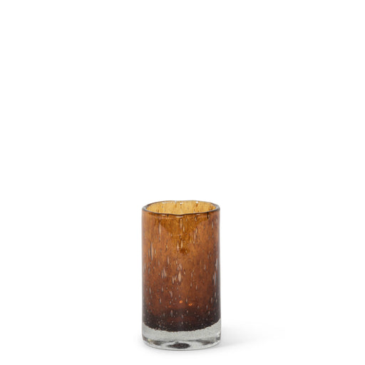 Cylindrical Votive Candle Holder <br> Cognac <br> (Ø 7 x H 12) cm