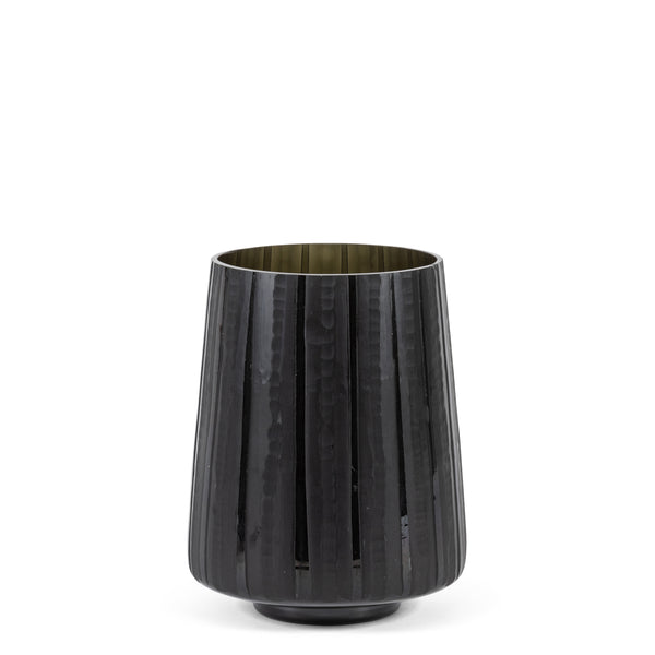 Conical Cutted Vase <br> Grey <br> (Ø 23.5 x H 30) cm
