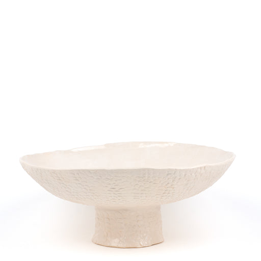 Round Dish on Stand <br> White <br> (Ø 40 x H 16) cm