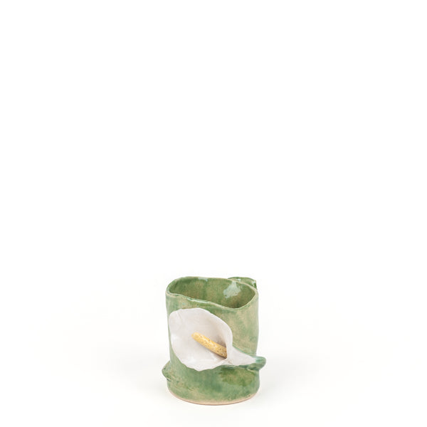 Lilies Vase <br>  Moss Green<br> (Ø 11 x H 13) cm