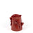 Roses Crafted Round Vase <br> Red<br> (Ø 19 x H 22) cm