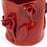 Roses Crafted Round Vase <br> Red<br> (Ø 19 x H 22) cm