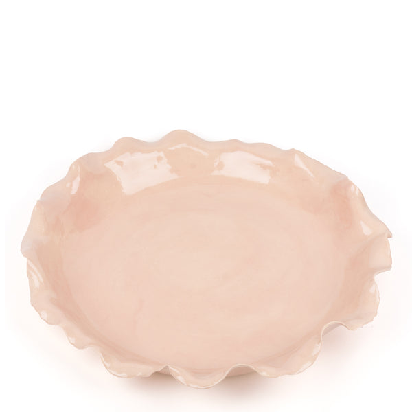 Flat Ruffle Dish <br> Nude<br> (Ø 53 x H 10.5) cm