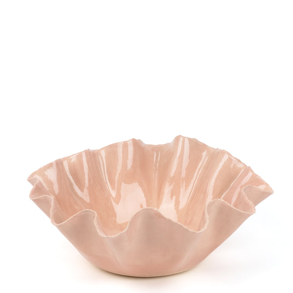 Ruffle Dish <br> Nude<br> (Ø 45 x H 17.5) cm