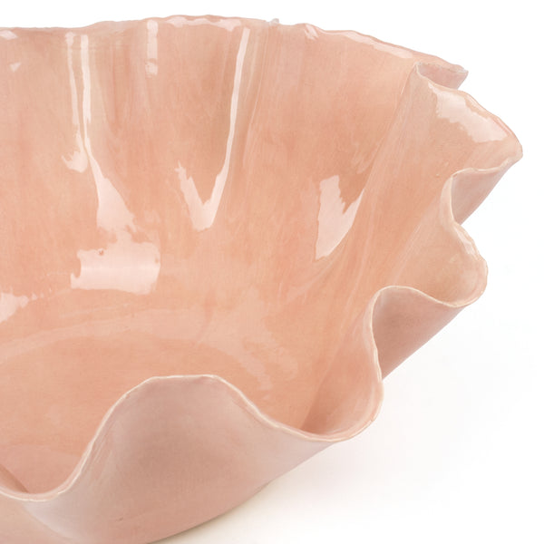 Ruffle Dish <br> Nude<br> (Ø 45 x H 17.5) cm