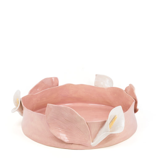 Lilies Round Dish <br>  Pink<br> (Ø 45 x H 11) cm