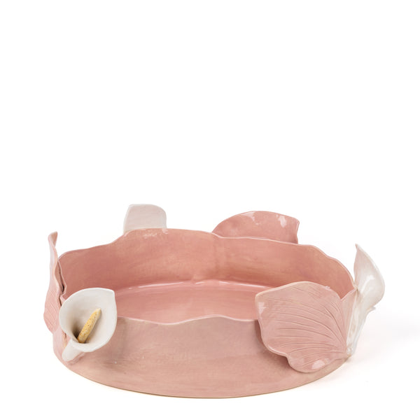 Lilies Round Dish <br>  Pink<br> (Ø 45 x H 11) cm