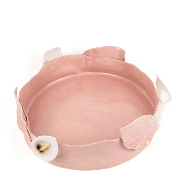 Lilies Round Dish <br>  Pink<br> (Ø 45 x H 11) cm
