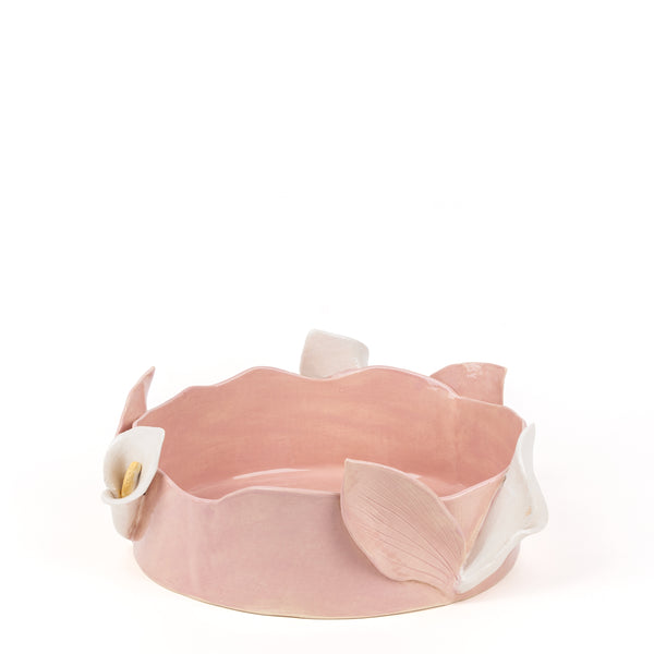 Lilies Round Dish <br>  Pink<br> (Ø 32 x H 11) cm