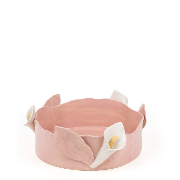 Lilies Round Dish <br>  Pink<br> (Ø 32 x H 11) cm