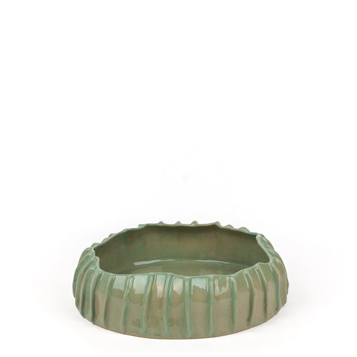 Pleated Round Dish <br>  Pistachio Green<br> (Ø 30 x H 8.5) cm